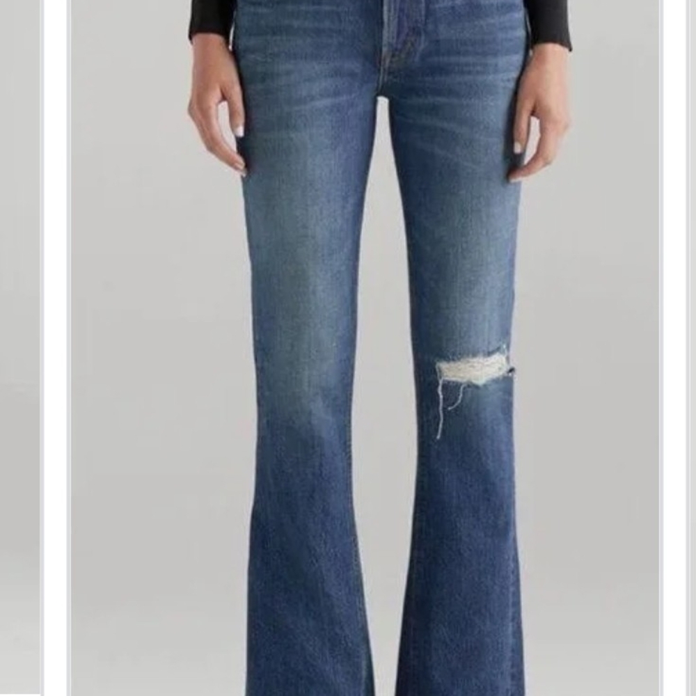 Edwin Distressed Blue Flare Jeans